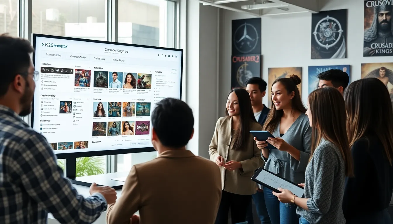 diverse team collaborating in a modern office using CK2Generator.