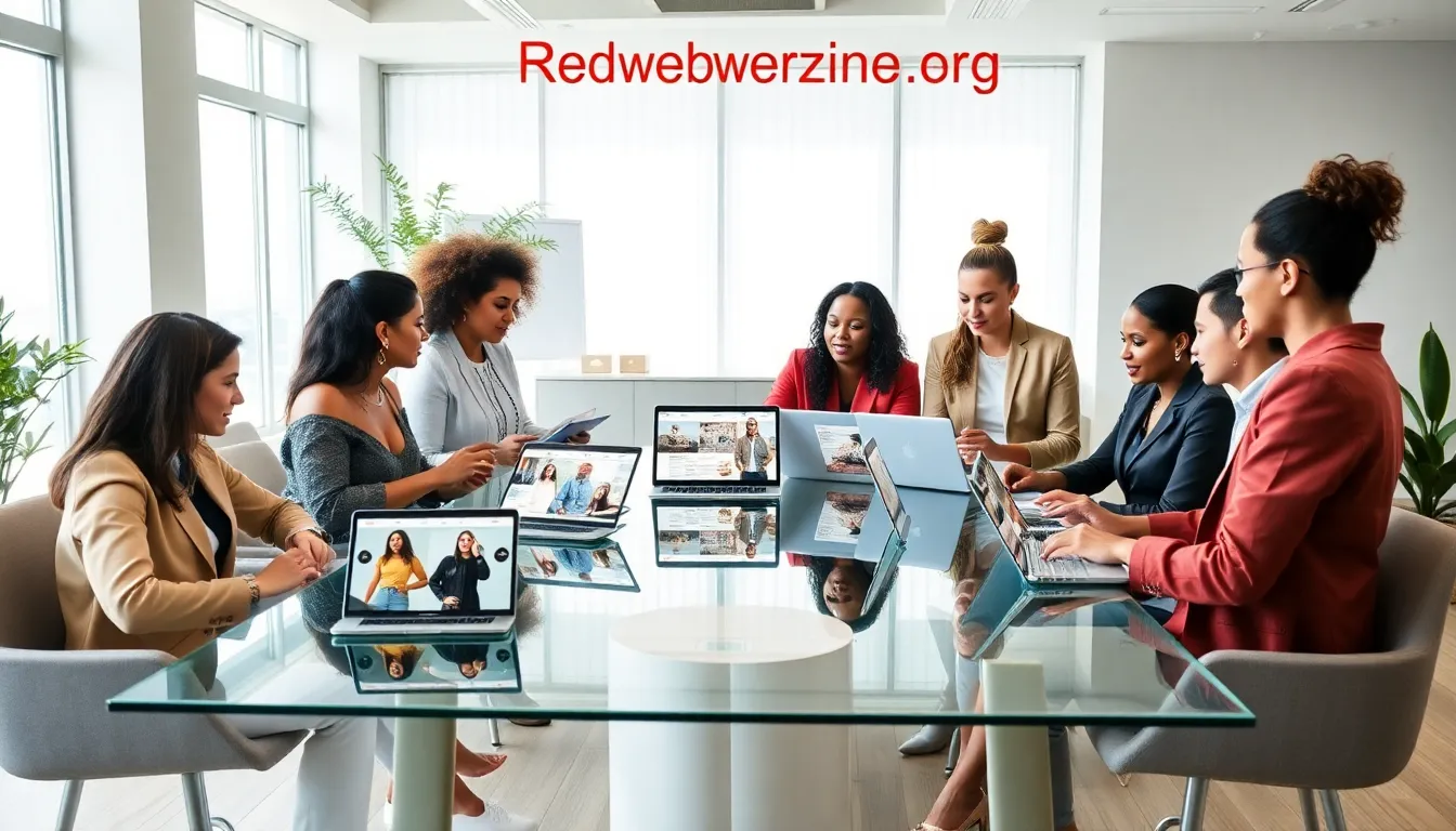 diverse team collaborating in a modern office setting.