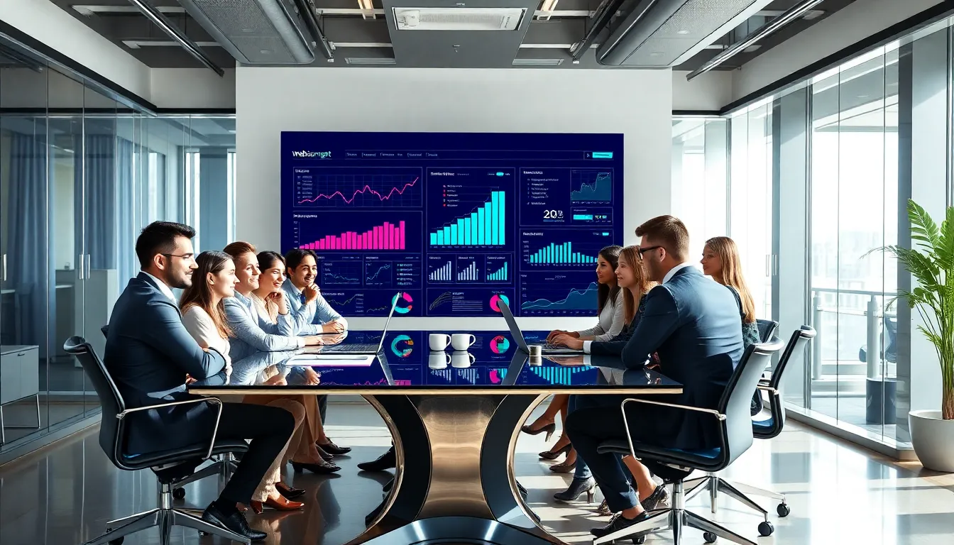 diverse marketing team collaborating in a modern office.